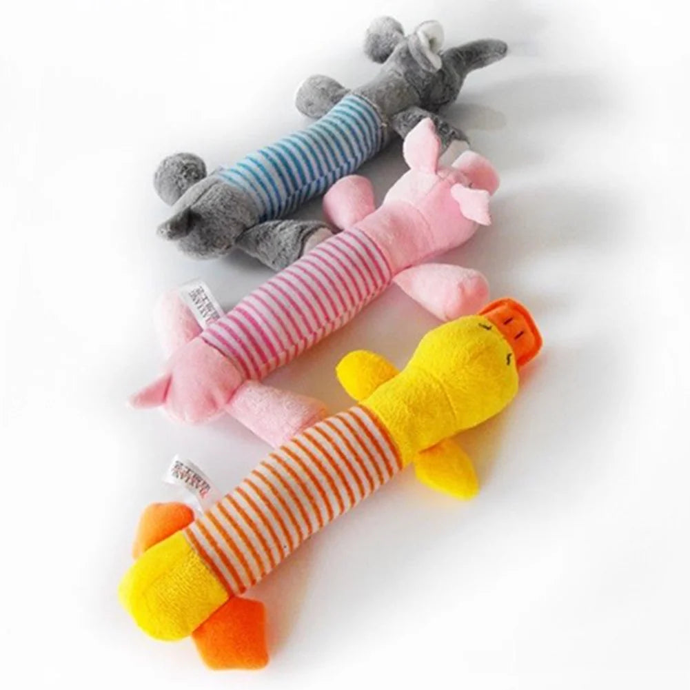 3Pcs Plush Animal Dog Toy Dog Squeaky Toys Cute Pet Plush Toys Stuffed Puppy Chew Toys for Small Medium Dog Puppy Pets - Bulk Dog Toys
