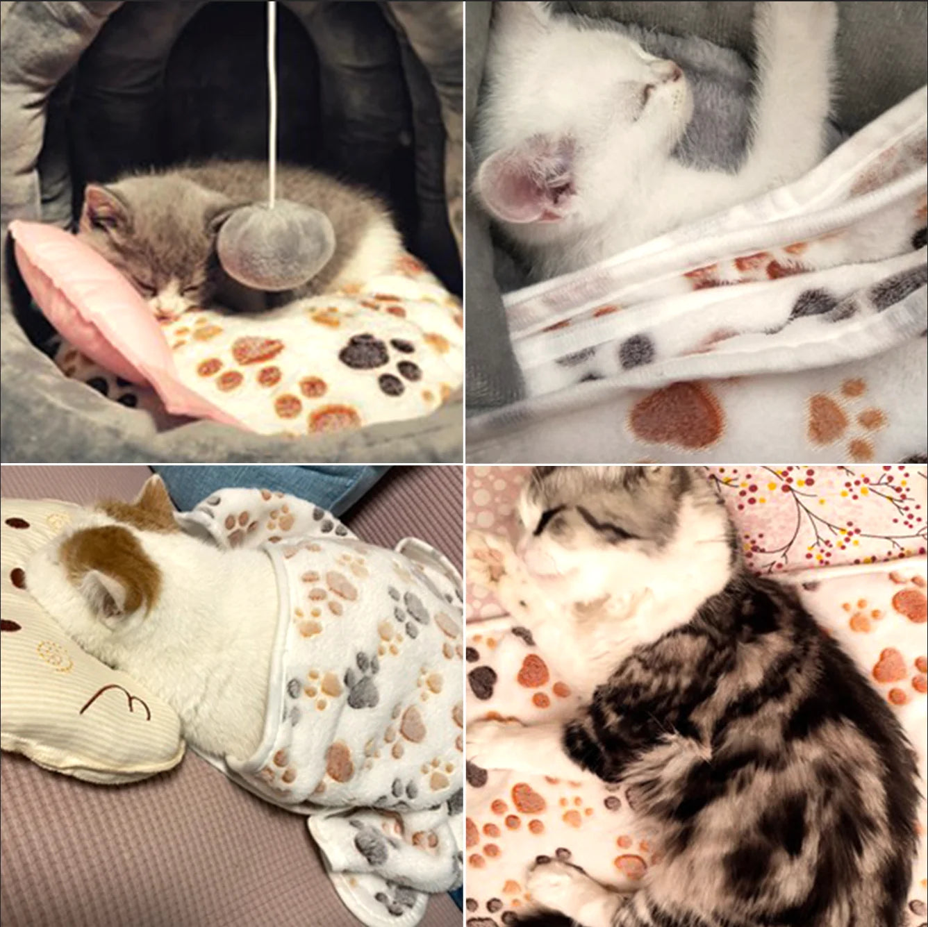 Luxmo 3 Pack Cat Dog Puppy Blanket Soft Pet Bed Cushion Warm Sleep Mat for Kitten Puppy Rabbit