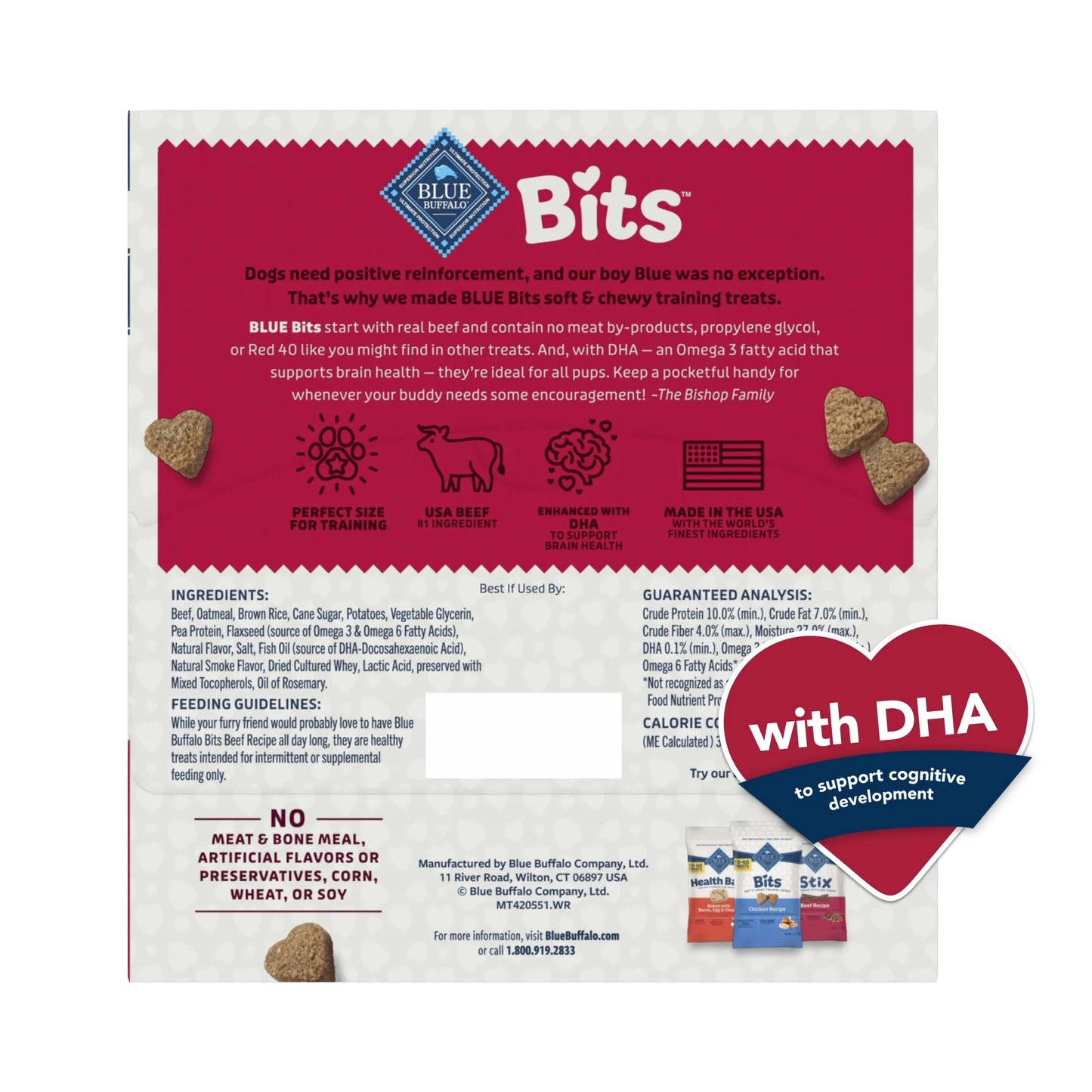 Bits Natural Soft Moist to Go Dog Training Treats Beef Recipe Bags