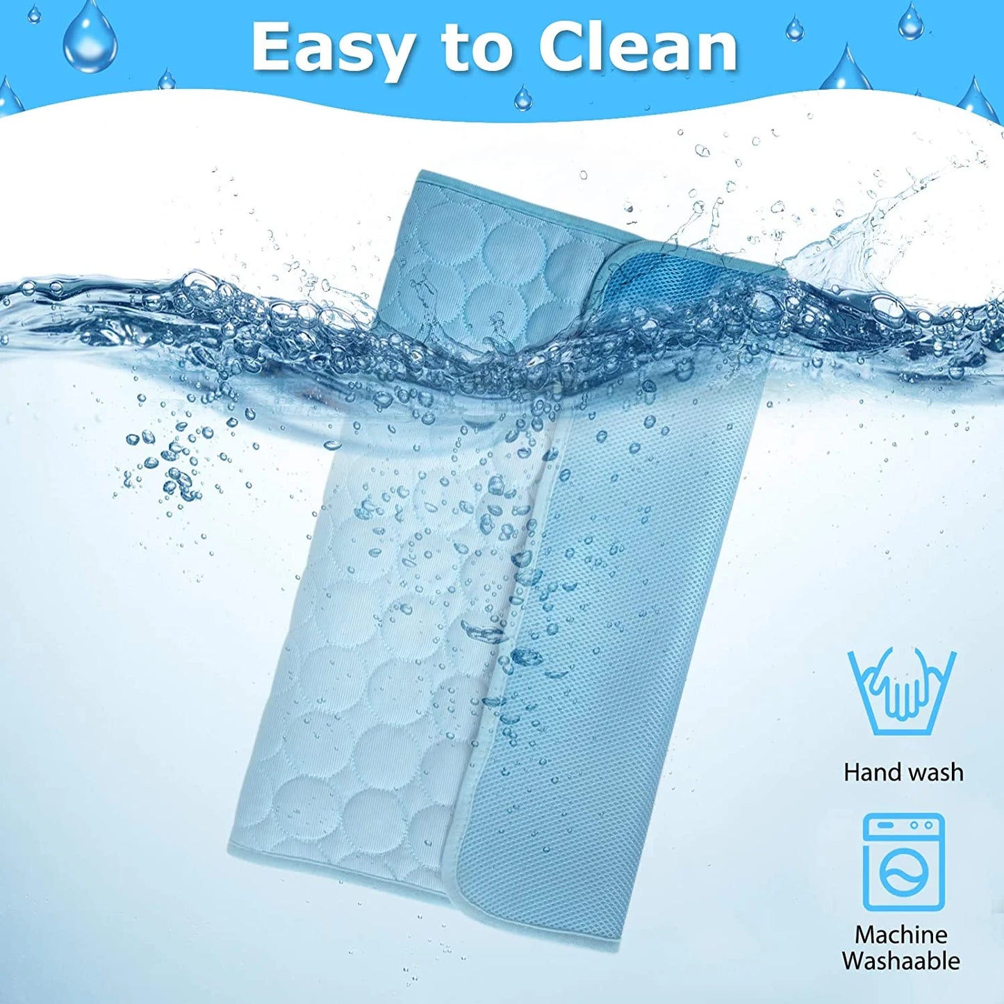 Dog Cooling Mat, Pet Dog Self Cooling Pad, Ice Silk Washable Summer Cool Mat for Cats, Kennels, Crates and Beds(S)