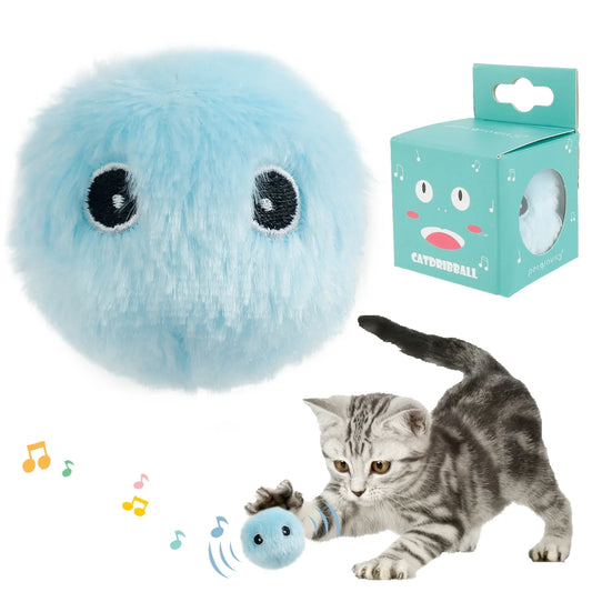 Cat Toy Balls, Interactive Chirping Balls with 3 Lifelike Animal Chirping Sounds Frog Cricket Bird Kitten Refillable Catnip Toys Cat Kicker Toys for Indoor Cats Exercise