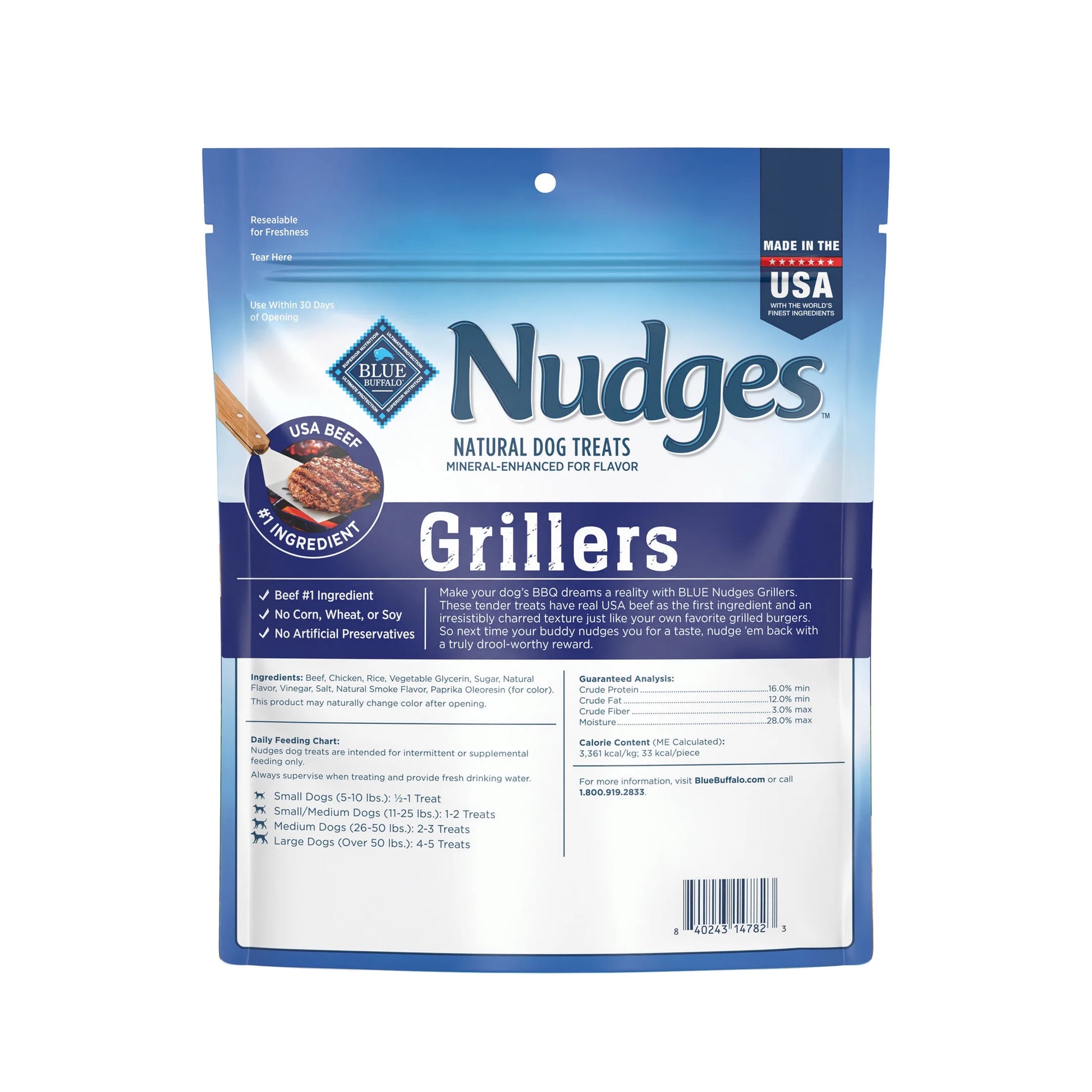 Nudges Grillers Natural Dog Treats Made with Real Beef, 16-Oz. Bag