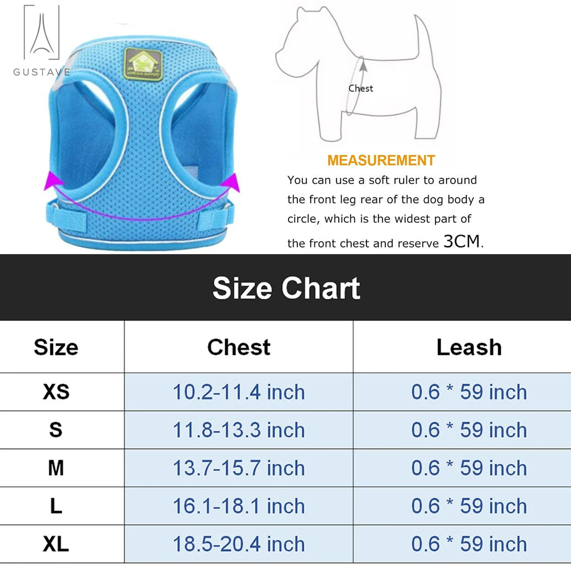 Soft Mesh Pet Dog Harness and Leash Set, No-Pull Pet Harness Adjustable Reflective Breathable Mesh for Small Medium Dogs and Cats (Black, Size S)