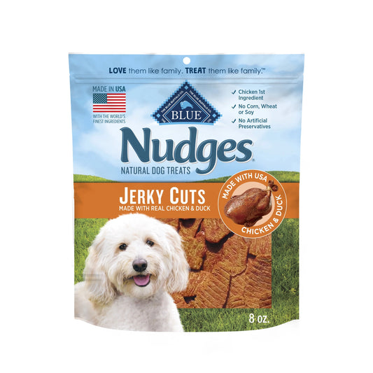 Nudges Jerky Cuts Dog Treats Made with Real Chicken & Duck, 8-Oz. Bag