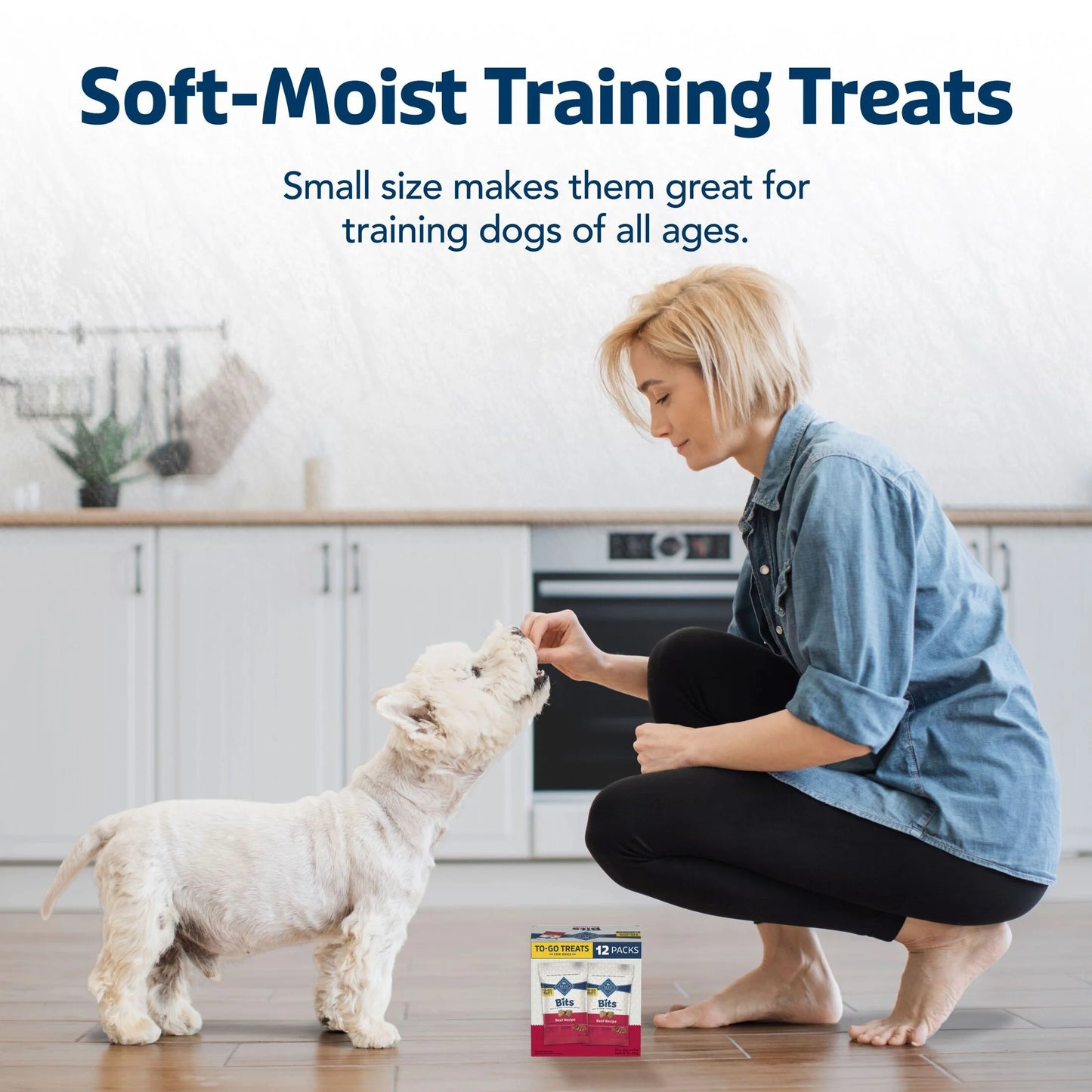 Bits Natural Soft Moist to Go Dog Training Treats Beef Recipe Bags