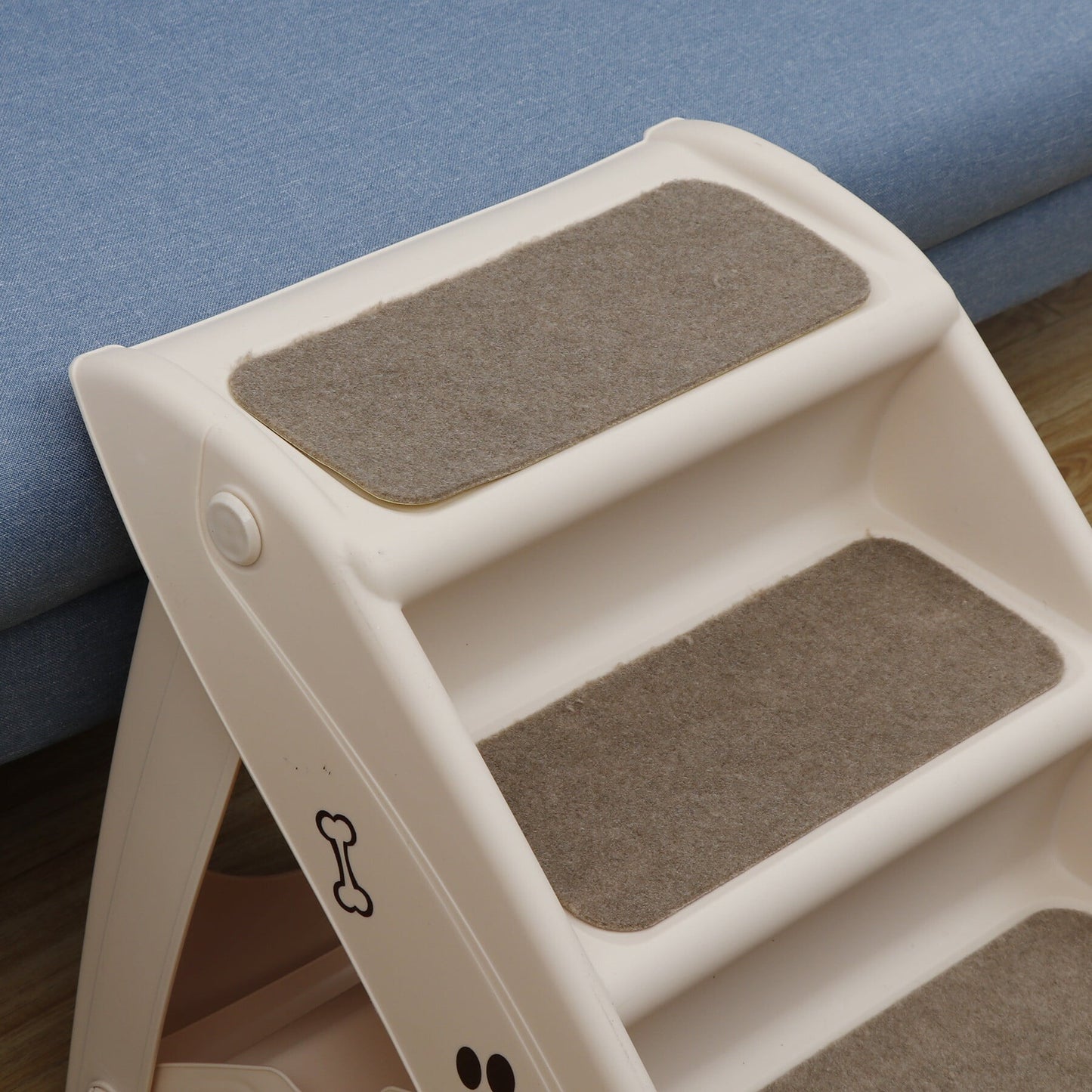 Pet Dog Foldable Stairs 4 Steps for High Bed for Small Dogs
