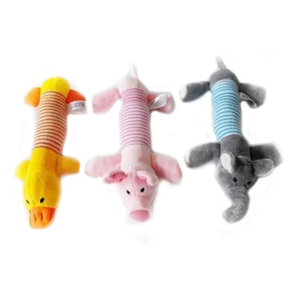 3Pcs Plush Animal Dog Toy Dog Squeaky Toys Cute Pet Plush Toys Stuffed Puppy Chew Toys for Small Medium Dog Puppy Pets - Bulk Dog Toys