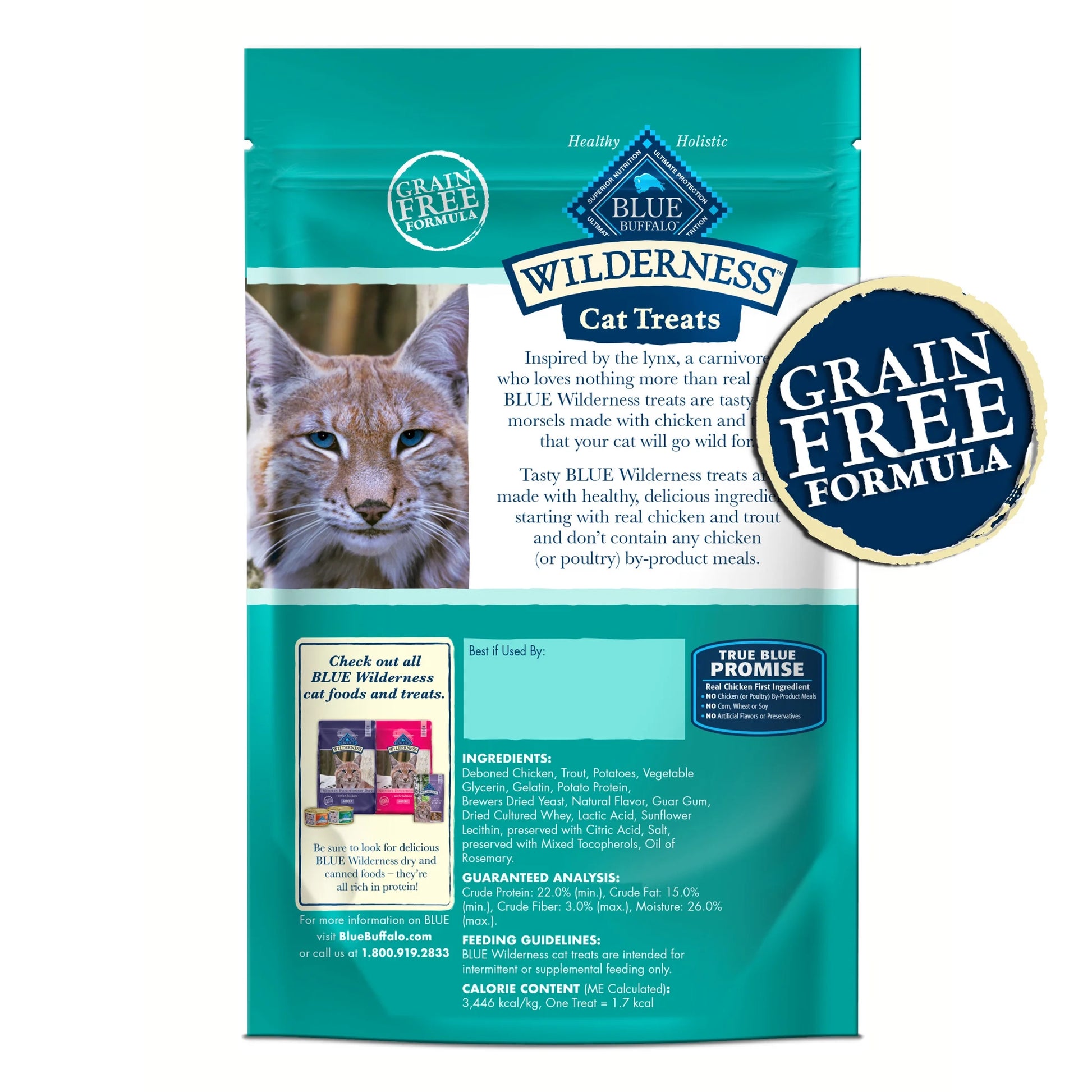 Wilderness Soft Cat Treats, Chicken & Trout Recipe, 2-Oz. Bag