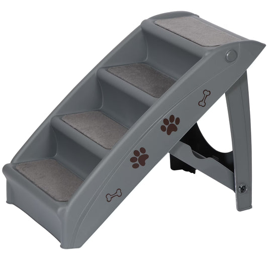 Pet Dog Foldable Stairs 4 Steps for High Bed with Non-Slip Pad for Indoor Outdoor