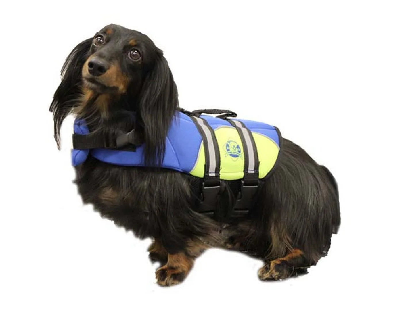 Dog Life Jacket - Keep Your Canine Safe with a Neoprene Life Vest - Designer Life Jackets - Perfect for Swimming and Boating - Blue and Yellow, Small
