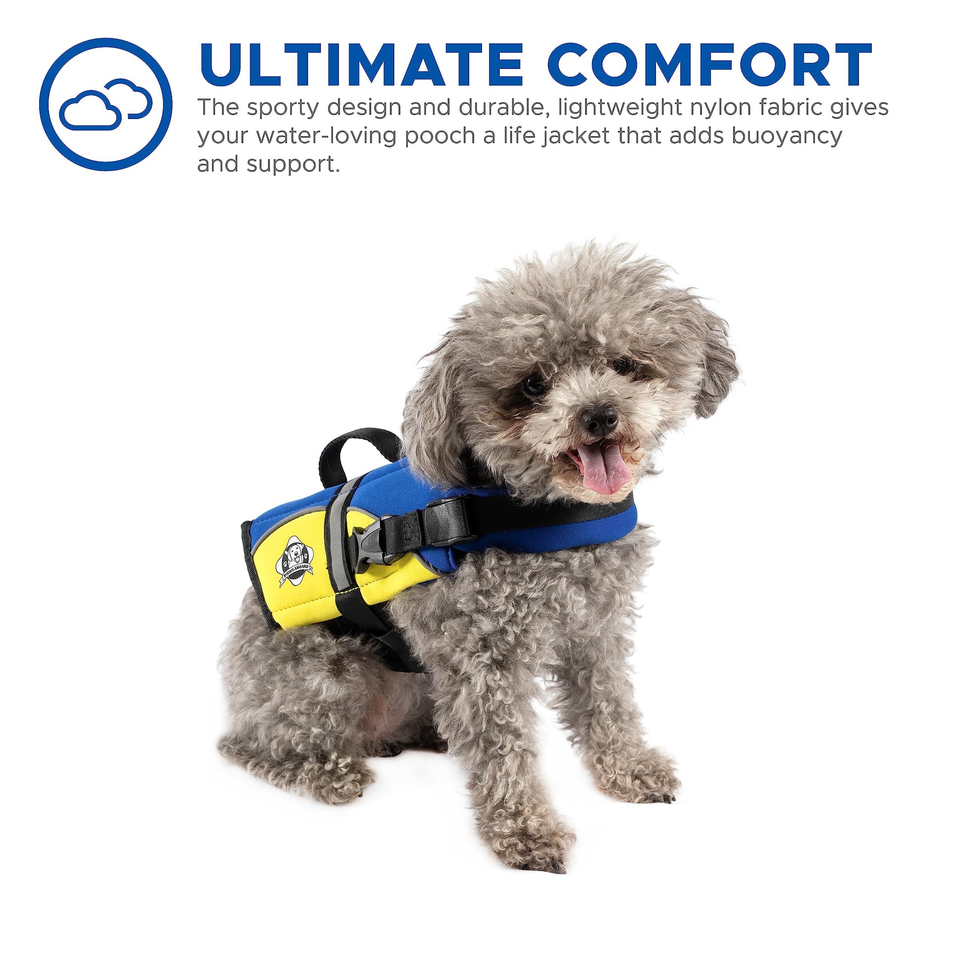 PA-BY1100 Neoprene Doggy Life Jacket Extra Extra Small Blue- Yellow