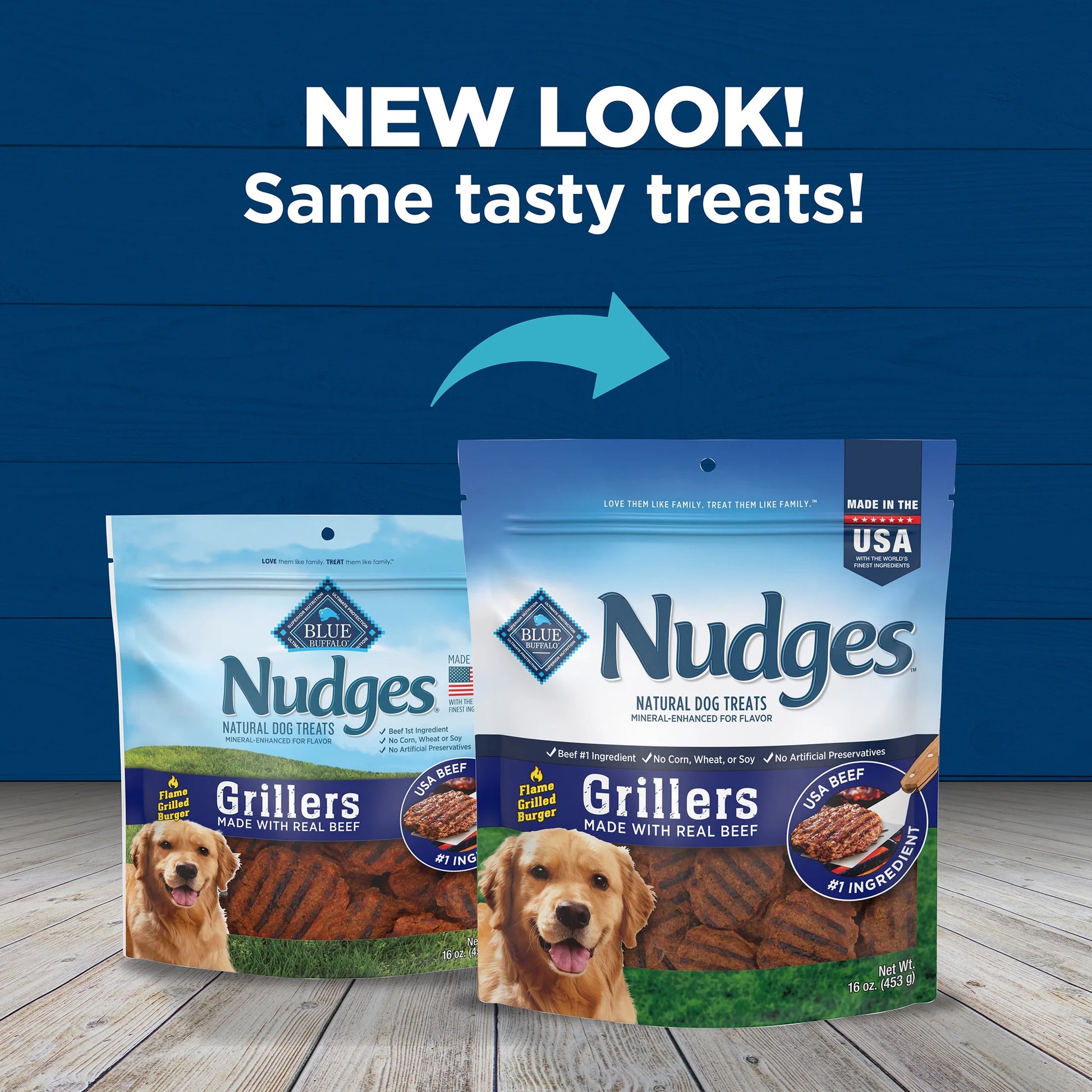 Nudges Grillers Natural Dog Treats Made with Real Beef, 16-Oz. Bag