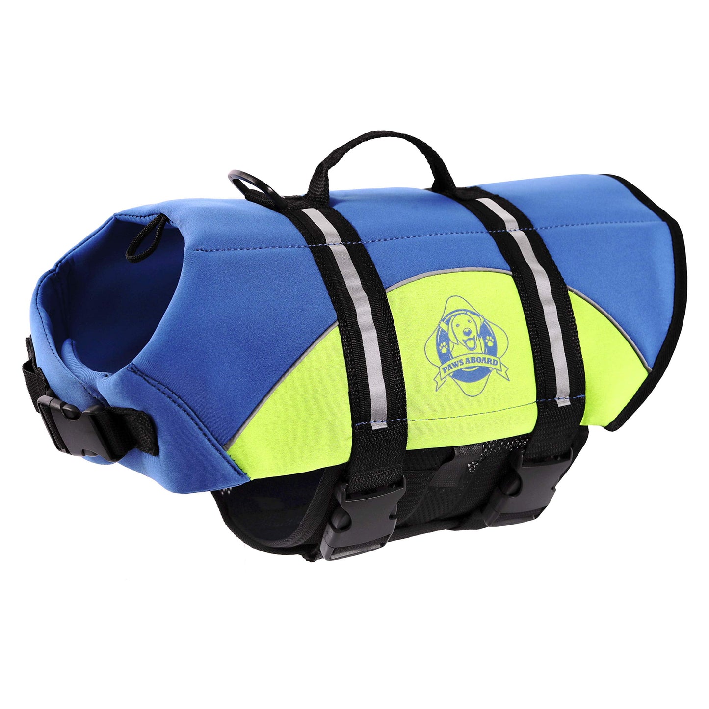 Dog Life Jacket - Keep Your Canine Safe with a Neoprene Life Vest - Designer Life Jackets - Perfect for Swimming and Boating - Blue and Yellow, Small