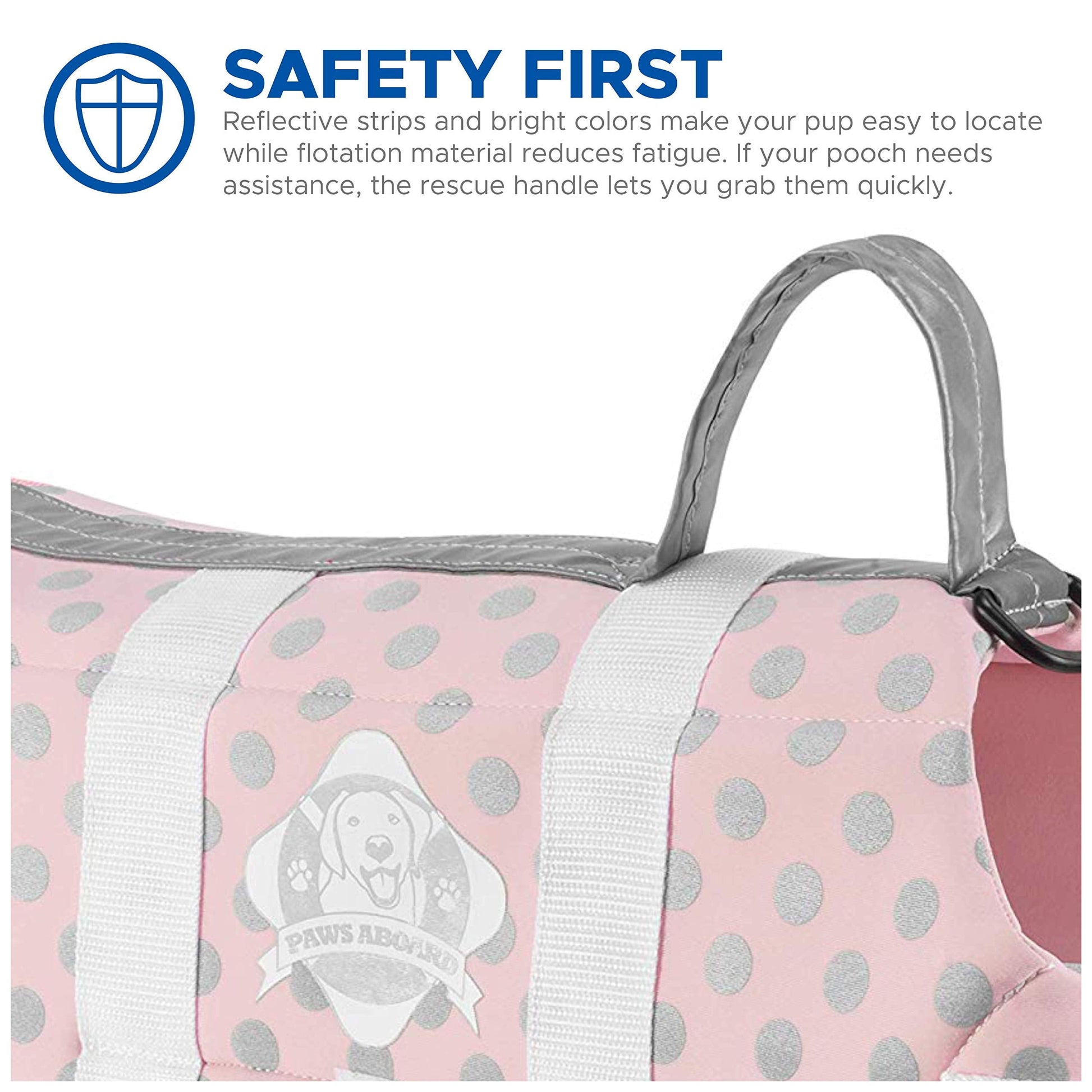 Dog Life Jacket - Keep Your Canine Safe with a Neoprene Life Vest - Designer Life Jackets - Perfect for Swimming and Boating - Pink/Silver, Medium