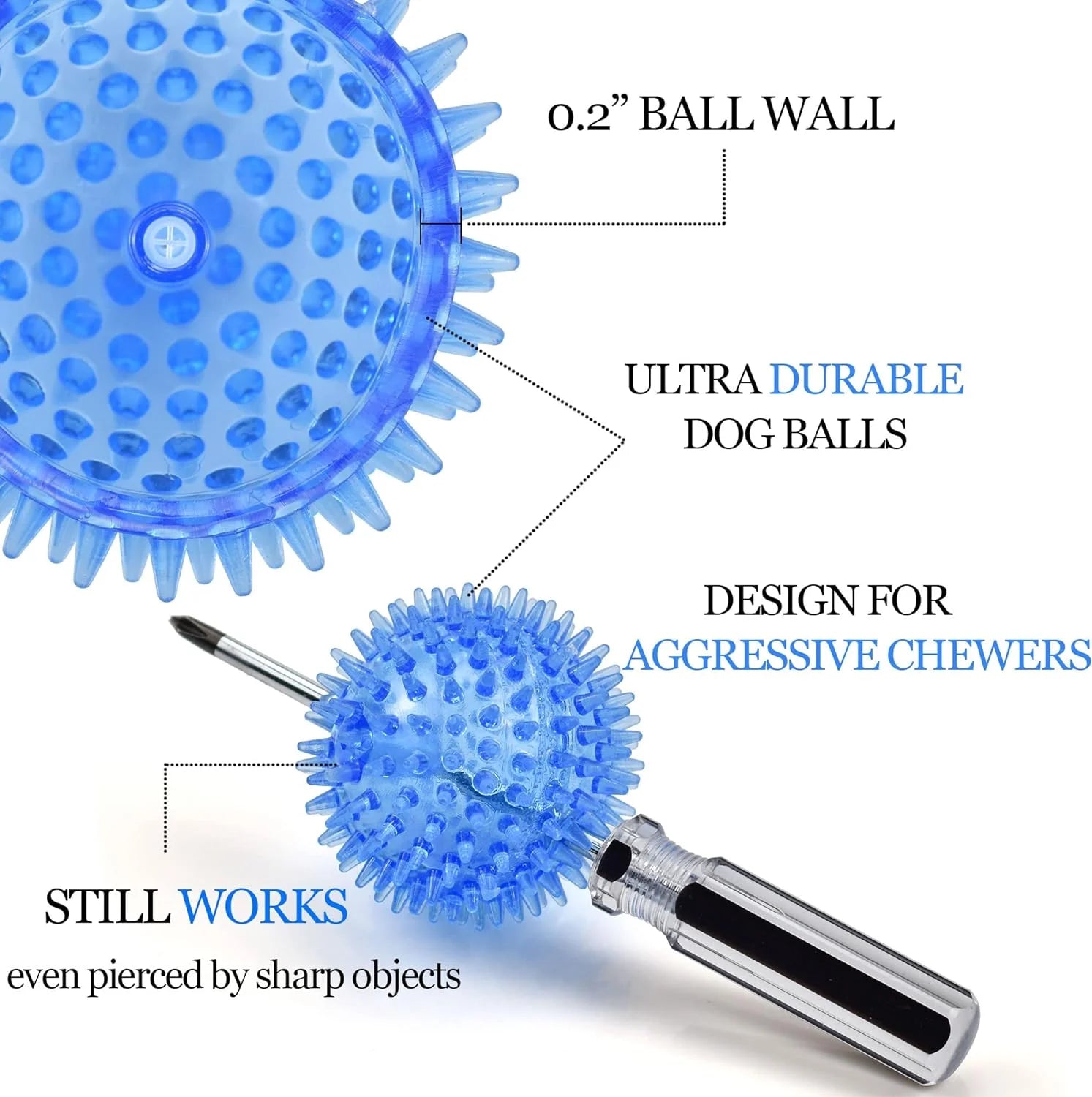 6-Piece Squeaky & Chewable Balls for Small Dogs with Built-In Squeaker