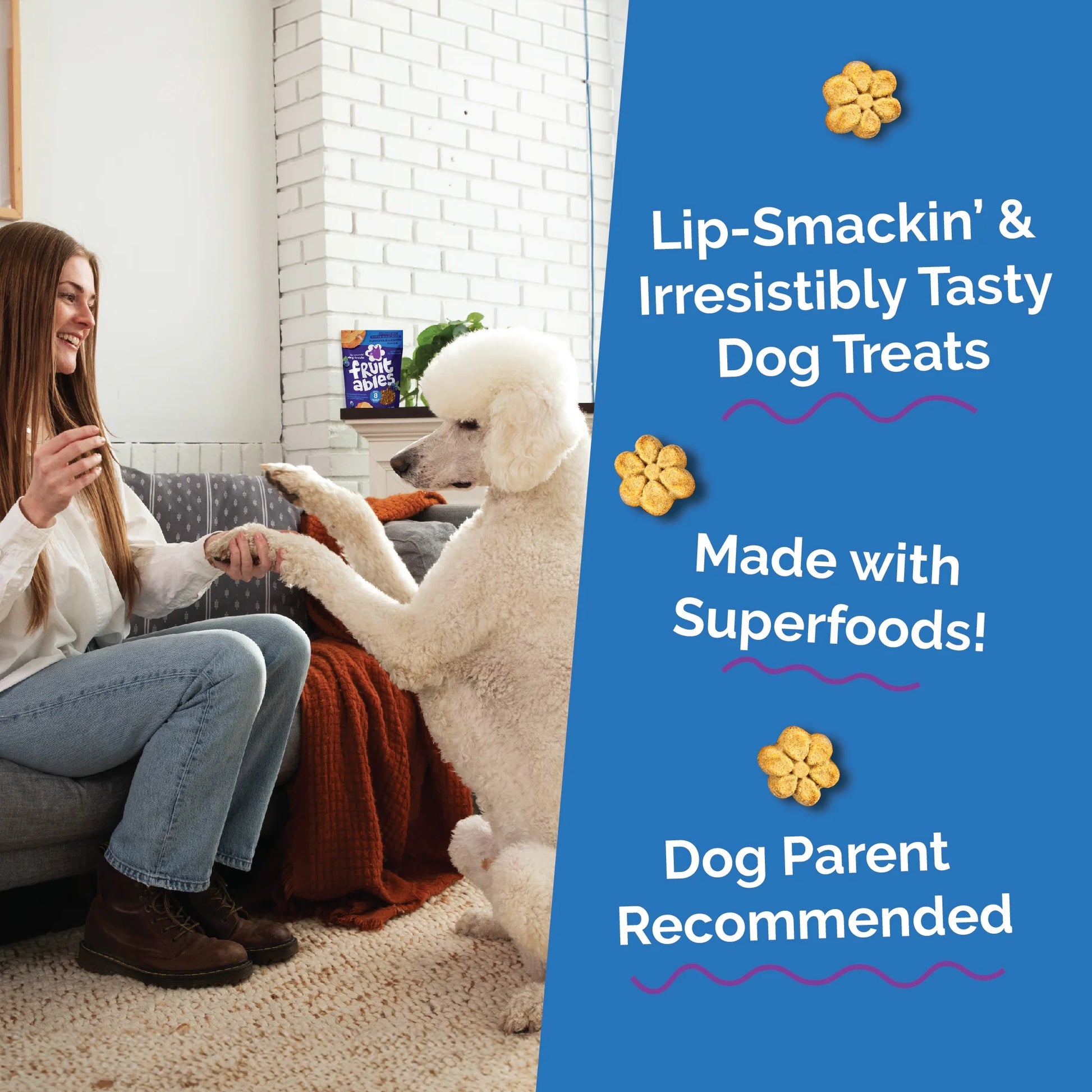 Crunchy Baked Dog Treats, Pumpkin & Blueberry Flavor, 7 Oz Bag