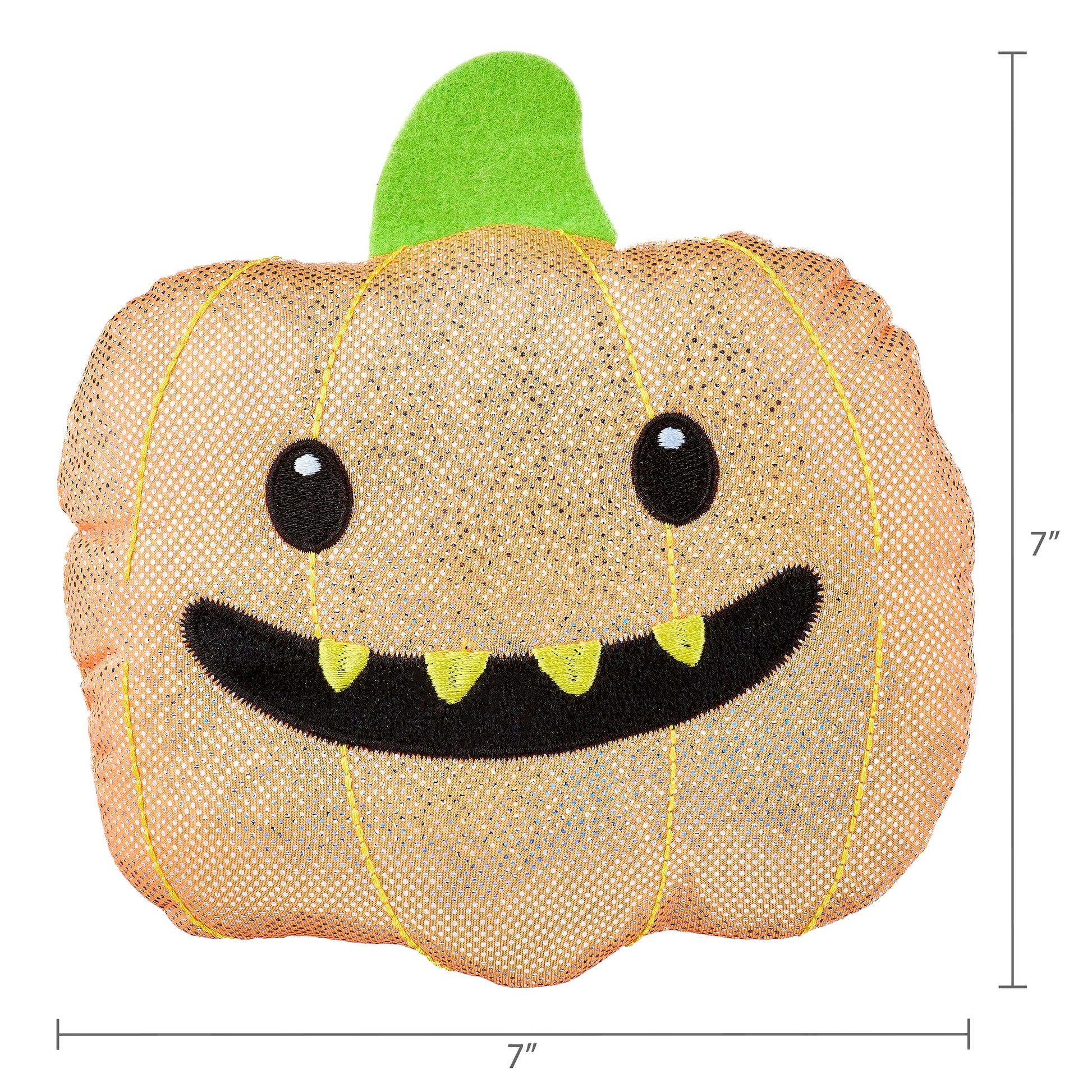 Halloween Dog Toys, 4 Piece Multipack, Orange Plush Pumpkin, Purple Squeaky Bone, Multicolored Tennis Ball, Yellow Spiky Ball