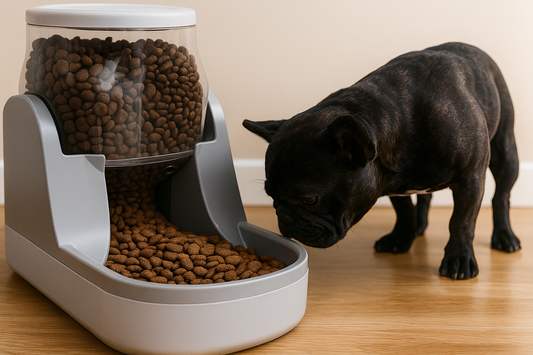 Pet Food Dispenser – Automatic Gravity Feeder Bowl for Dogs & Cats (1 Gallon, Grey)