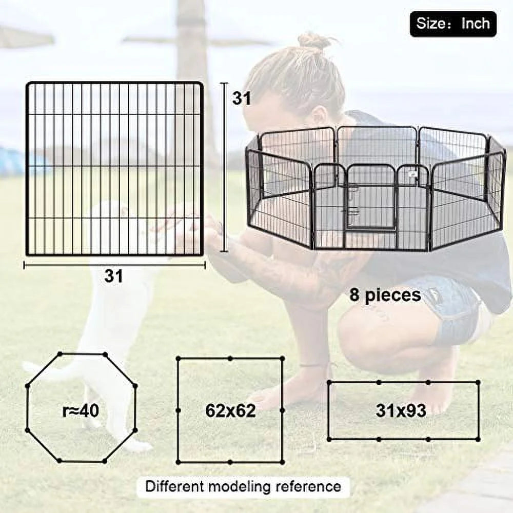 32"H 8 Panel Pet Playpen Heavy Duty Exercise Pen