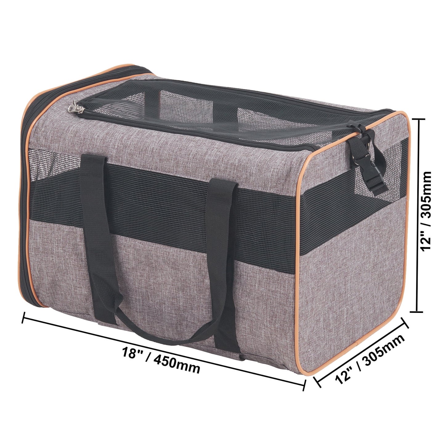 Cat Carrier with Wheels Airline Approved Rolling Pet Carrier 22 Lbs Grey for Cat Dog Small Medium Animals Kitten Puppy