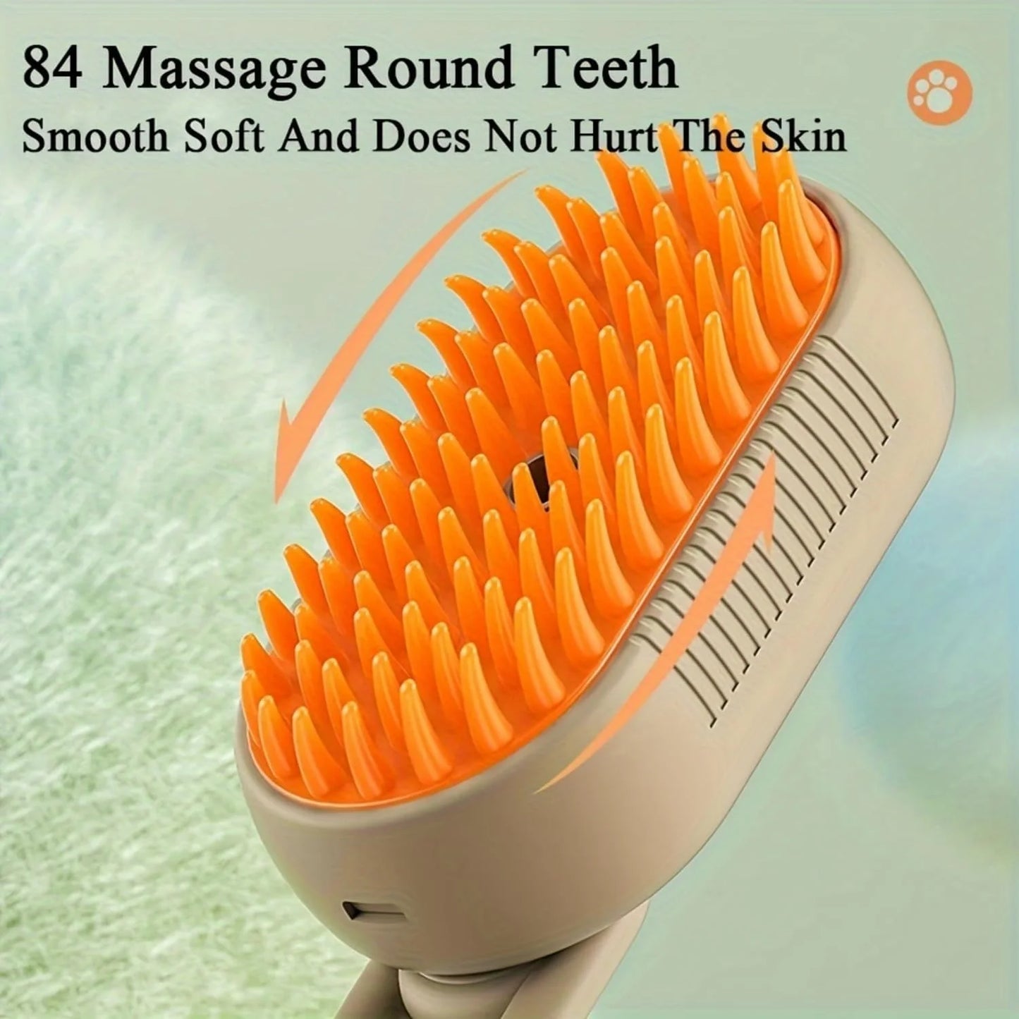 Defur Comb for Cats, 2024 New 3-In-1 Cat Steam Brush for Massaging and Cleaning Shedding Pets, Defur Comb for Long and Short Hair Cats and Dogs Grooming Tool (White)