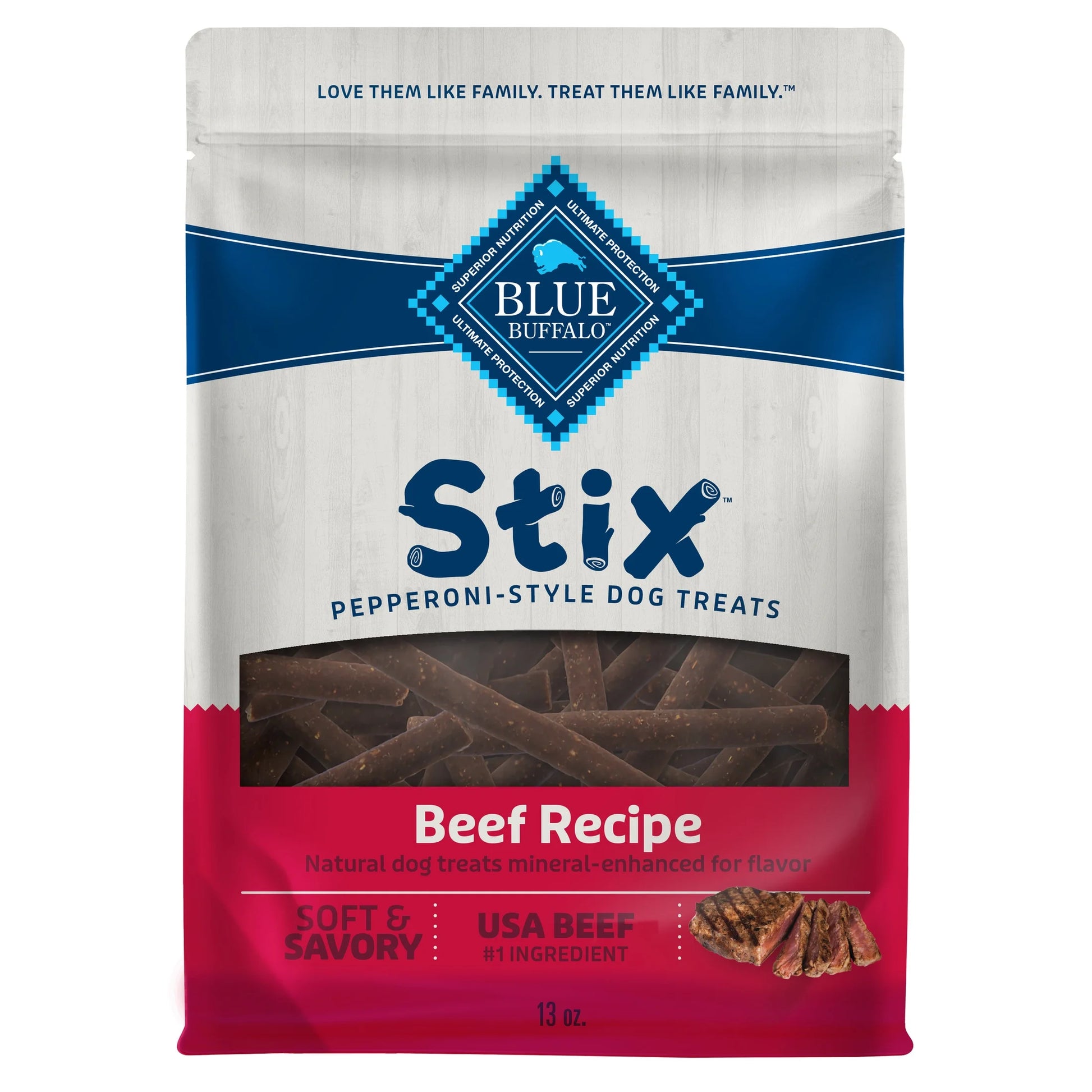 Stix Pepperoni-Style Dog Treats, Beef Recipe, 13-Oz. Bag