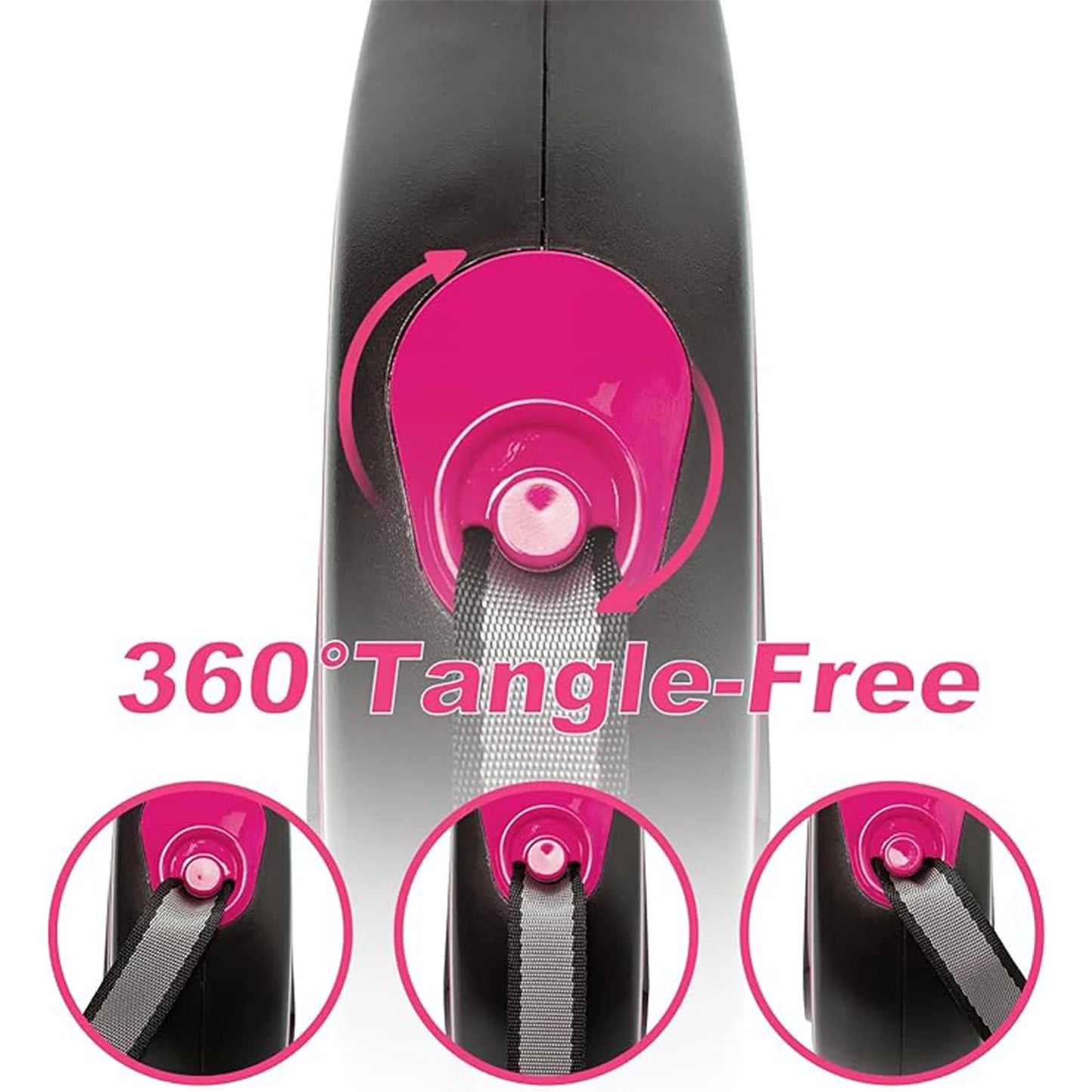4 Pack Retractable Dog Leash,26Ft Dog Leash for Small Medium Large Dogs up to 110Lbs,360° Tangle-Free Reflective Nylon Tape,Adjustable Length,With Anti-Slip Handle,One-Handed Brake,Pause,Lock