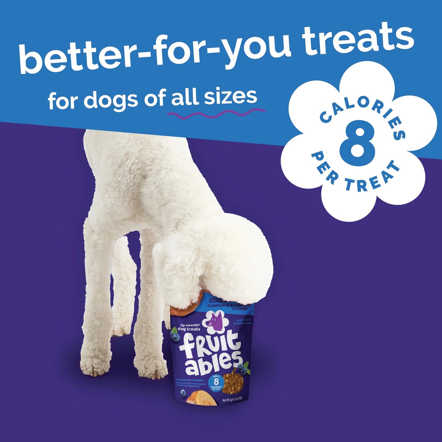 Crunchy Baked Dog Treats, Pumpkin & Blueberry Flavor, 7 Oz Bag