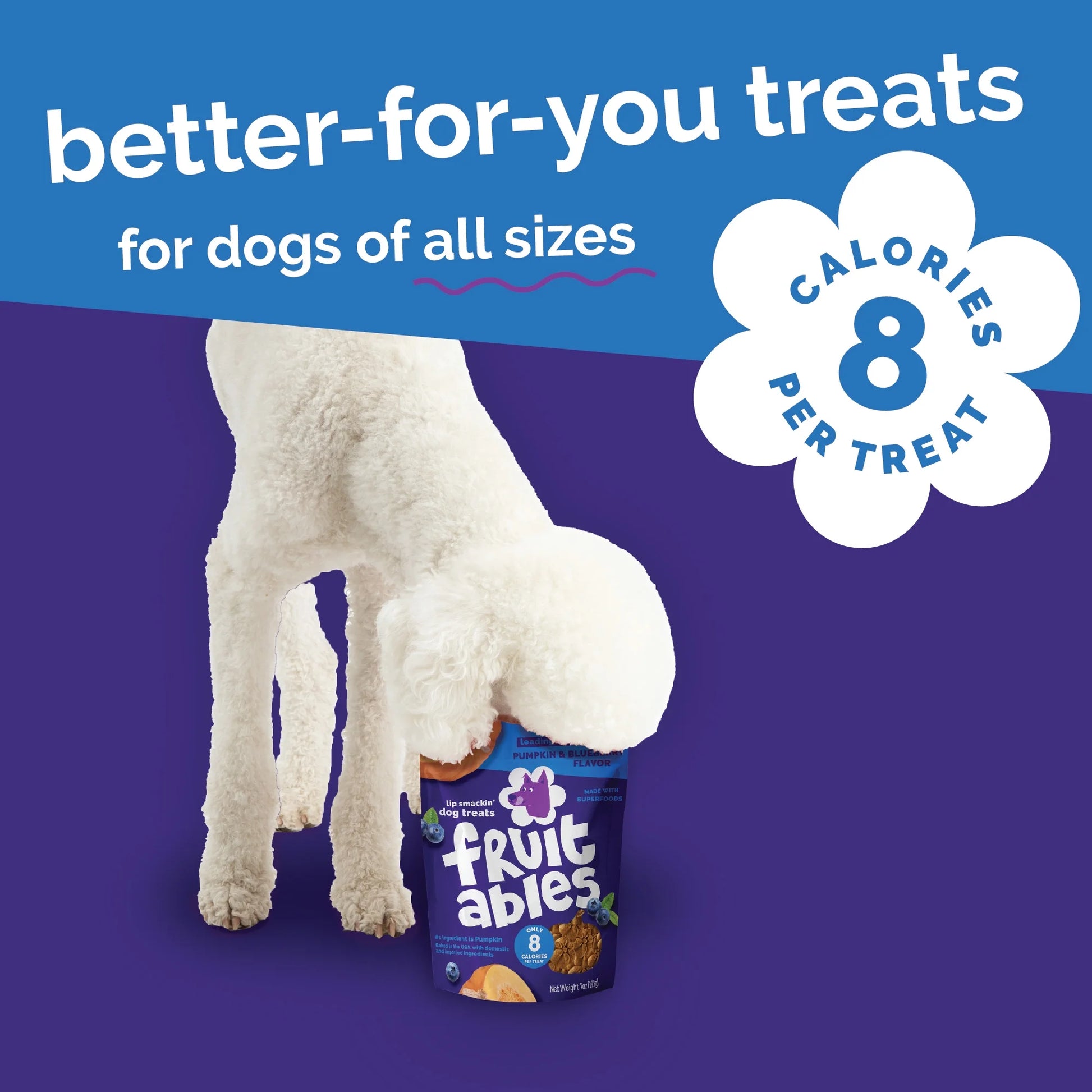 Crunchy Baked Dog Treats, Pumpkin & Blueberry Flavor, 7 Oz Bag