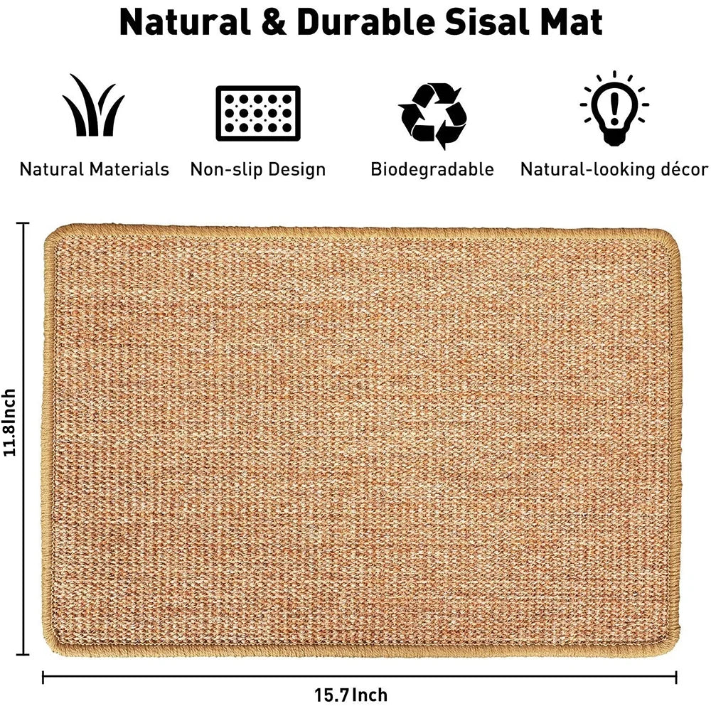 Sulobom Natural Sisal Cat Scratching Pad with Anti-Slip Backing