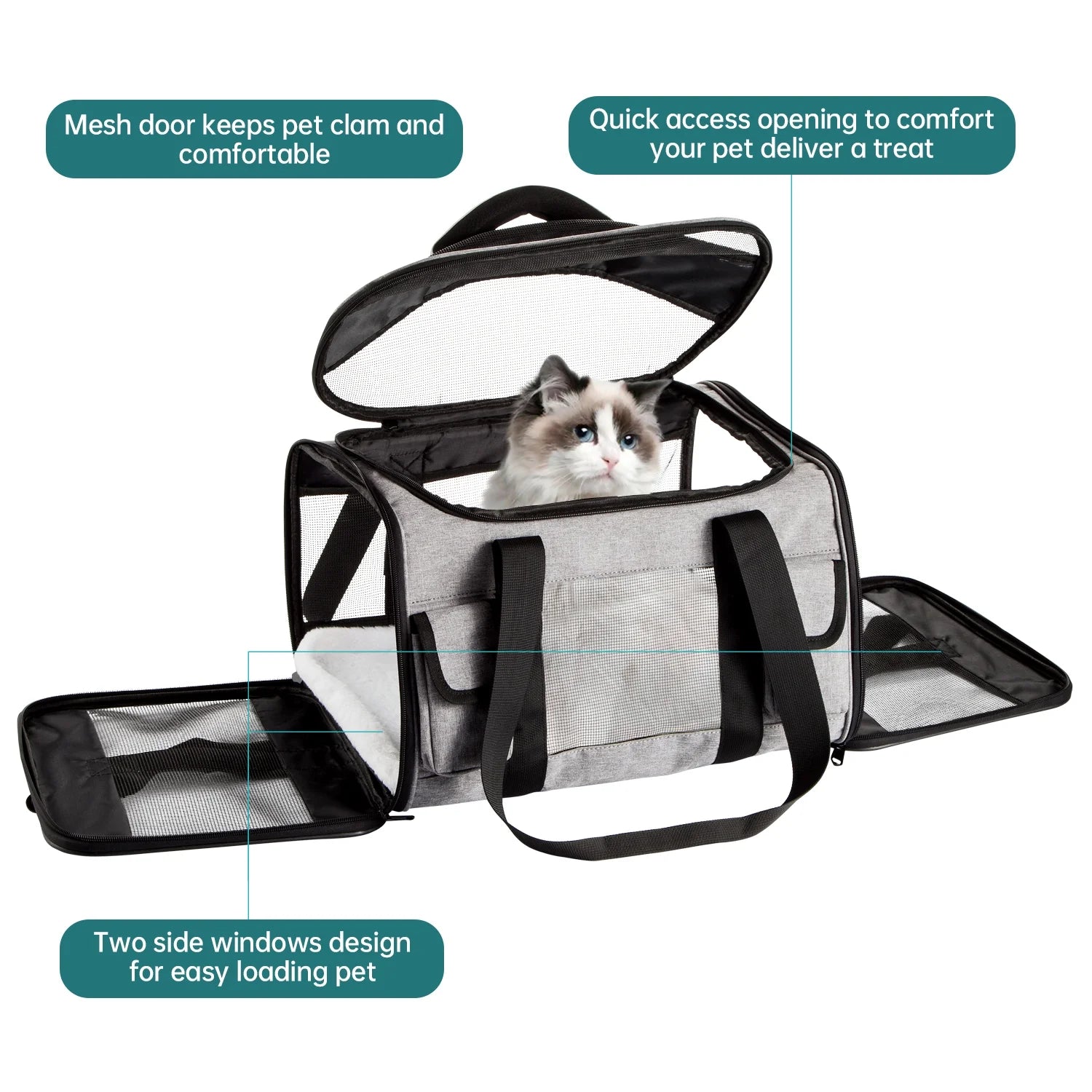 Airline Approved Pet Carrier,Soft Sided Cat Carriers for Small Dog Cats and Small Animals