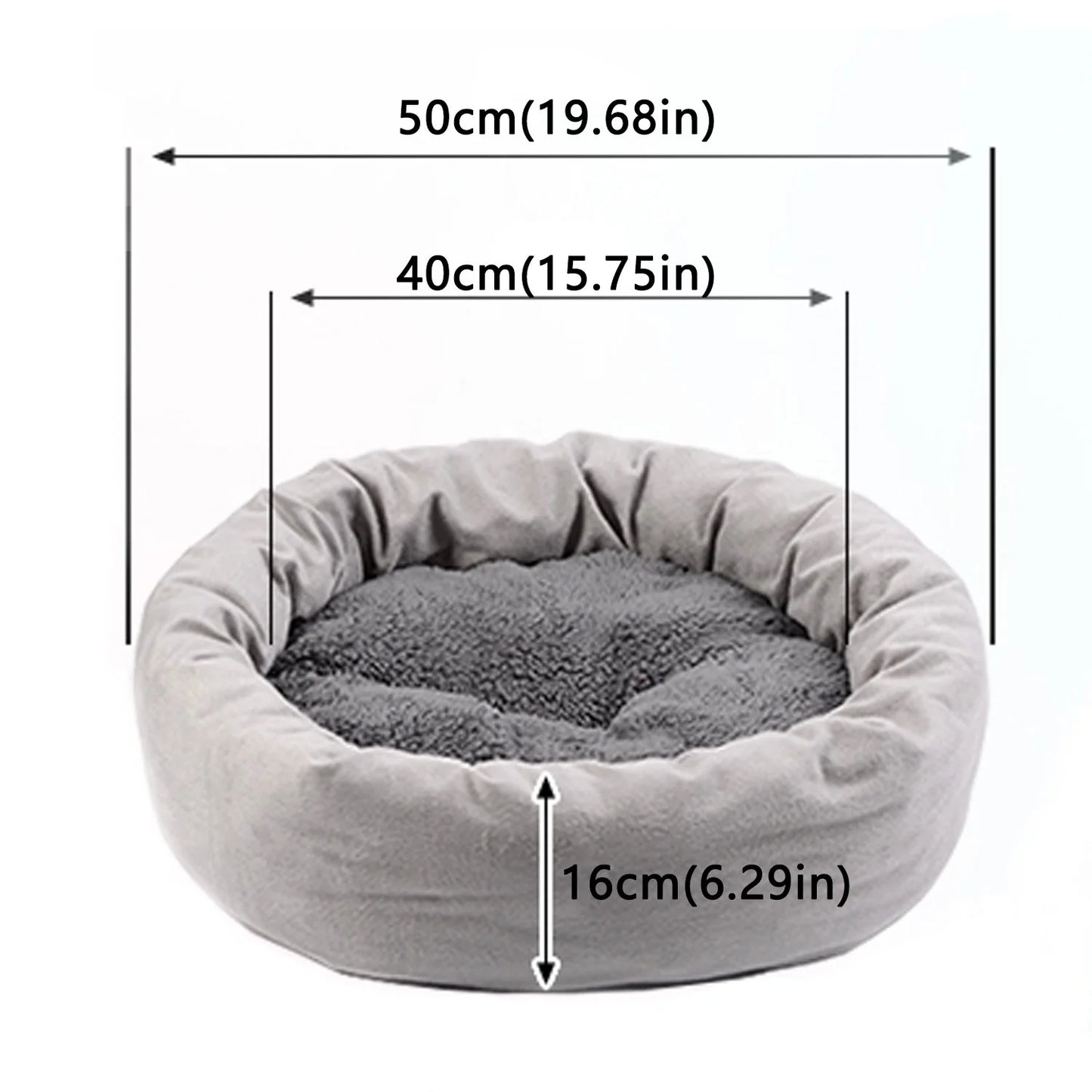 Pet Cat round Bed Dog Cushion Bed Calming Soft Sleeping Bed with Pillow for Small Dog & Indoor Cats