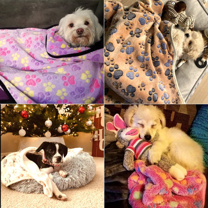 Luxmo 3 Pack Cat Dog Puppy Blanket Soft Pet Bed Cushion Warm Sleep Mat for Kitten Puppy Rabbit