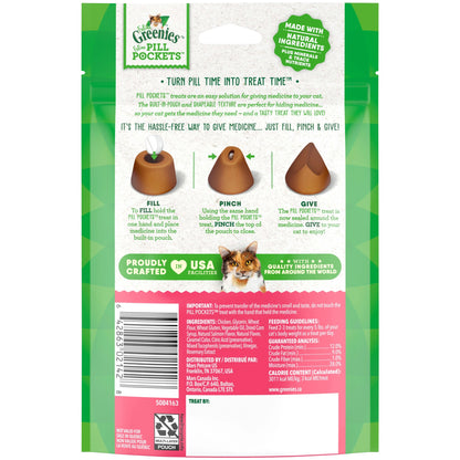 Feline  Pill Pockets Natural Cat Treats, Salmon Flavor, 1.6 Oz. Pack (45 Treats)
