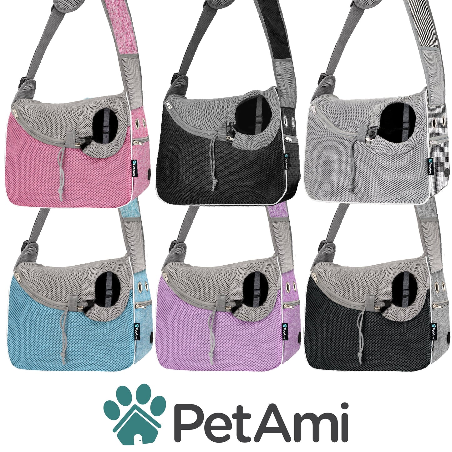 Small Dog Sling Carrier, Soft-Sided Crossbody Puppy Carrying Purse Bag, Adjustable Sling Pet Pouch to Wear Medium Dog Cat Travel, Dog Bag for Traveling, Breathable, Poop Bag Dispenser, Blue