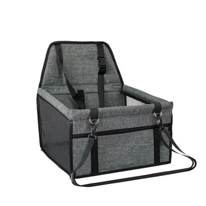 Pet Dog Cat Car Seat Booster for Small & Medium Pets, Portable Breathable Foldable Pet Carrier Seat Safety Anti-Collapse for Travel with Seat Belt, Dark Gray