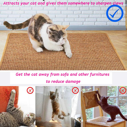 Sulobom Natural Sisal Cat Scratching Pad with Anti-Slip Backing