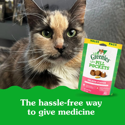 Feline  Pill Pockets Natural Cat Treats, Salmon Flavor, 1.6 Oz. Pack (45 Treats)