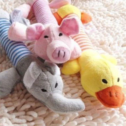 3Pcs Plush Animal Dog Toy Dog Squeaky Toys Cute Pet Plush Toys Stuffed Puppy Chew Toys for Small Medium Dog Puppy Pets - Bulk Dog Toys