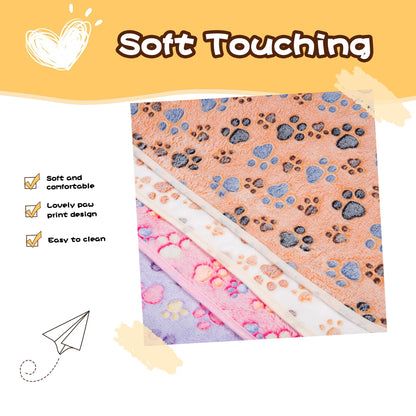Luxmo 3 Pack Cat Dog Puppy Blanket Soft Pet Bed Cushion Warm Sleep Mat for Kitten Puppy Rabbit