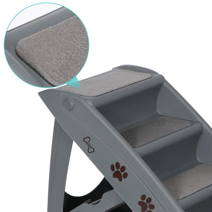 Pet Dog Foldable Stairs 4 Steps for High Bed with Non-Slip Pad for Indoor Outdoor