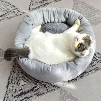 Pet Cat round Bed Dog Cushion Bed Calming Soft Sleeping Bed with Pillow for Small Dog & Indoor Cats