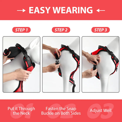 Dog Harness and Leash Set, No Pull Vest Harness, Reflective Adjustable Soft Padded Pet Harness with Handle for Small to Large Dogs