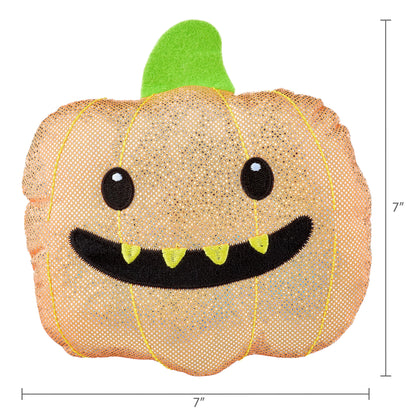 Halloween Dog Toys, 4 Piece Multipack, Orange Plush Pumpkin, Purple Squeaky Bone, Multicolored Tennis Ball, Yellow Spiky Ball