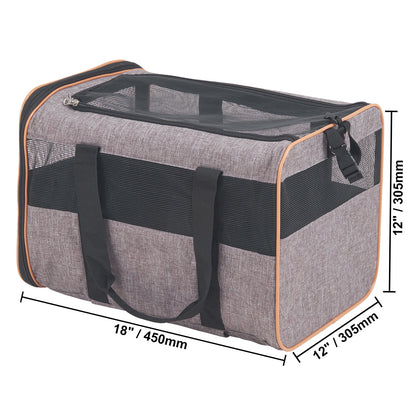 Cat Carrier with Wheels Airline Approved Rolling Pet Carrier 22 Lbs Grey for Cat Dog Small Medium Animals Kitten Puppy