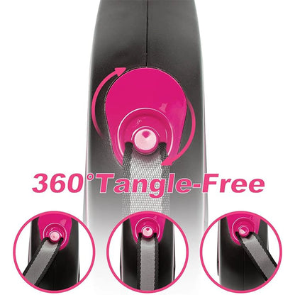 4 Pack Retractable Dog Leash,26Ft Dog Leash for Small Medium Large Dogs up to 110Lbs,360° Tangle-Free Reflective Nylon Tape,Adjustable Length,With Anti-Slip Handle,One-Handed Brake,Pause,Lock