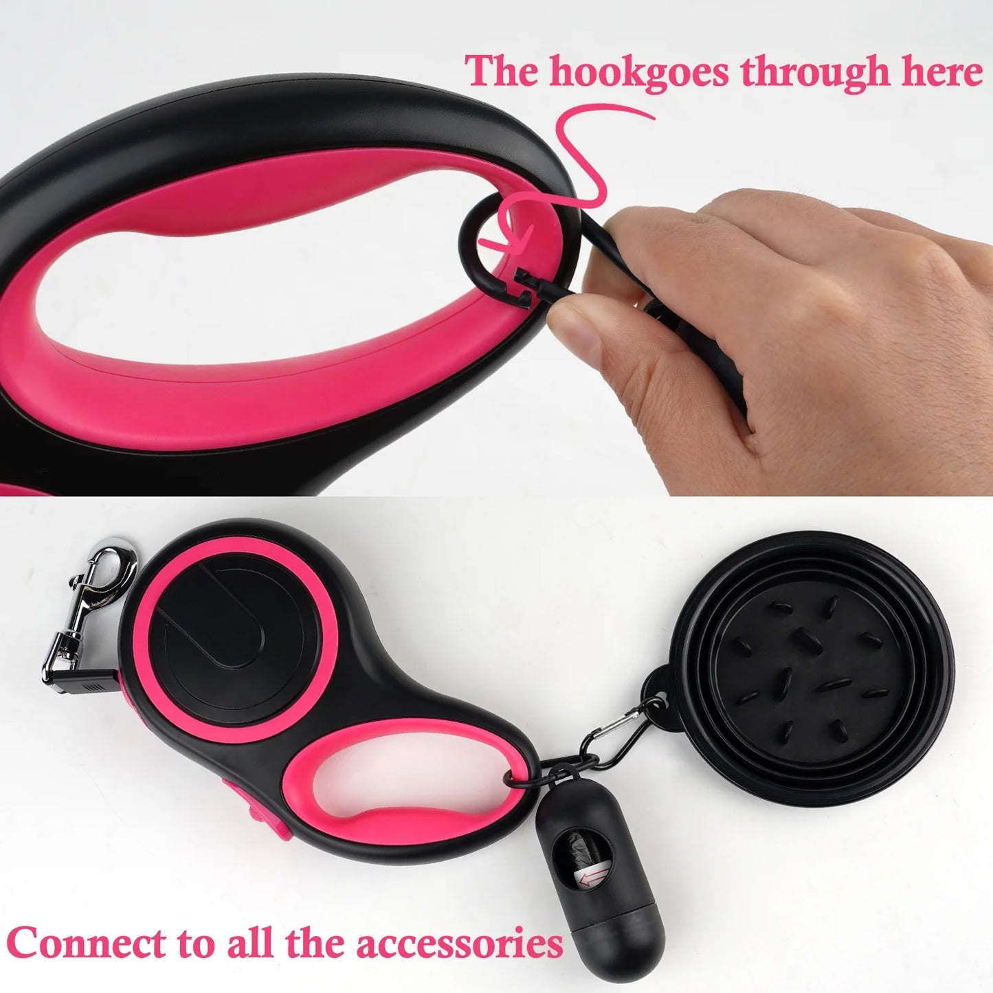 4 Pack Retractable Dog Leash,26Ft Dog Leash for Small Medium Large Dogs up to 110Lbs,360° Tangle-Free Reflective Nylon Tape,Adjustable Length,With Anti-Slip Handle,One-Handed Brake,Pause,Lock