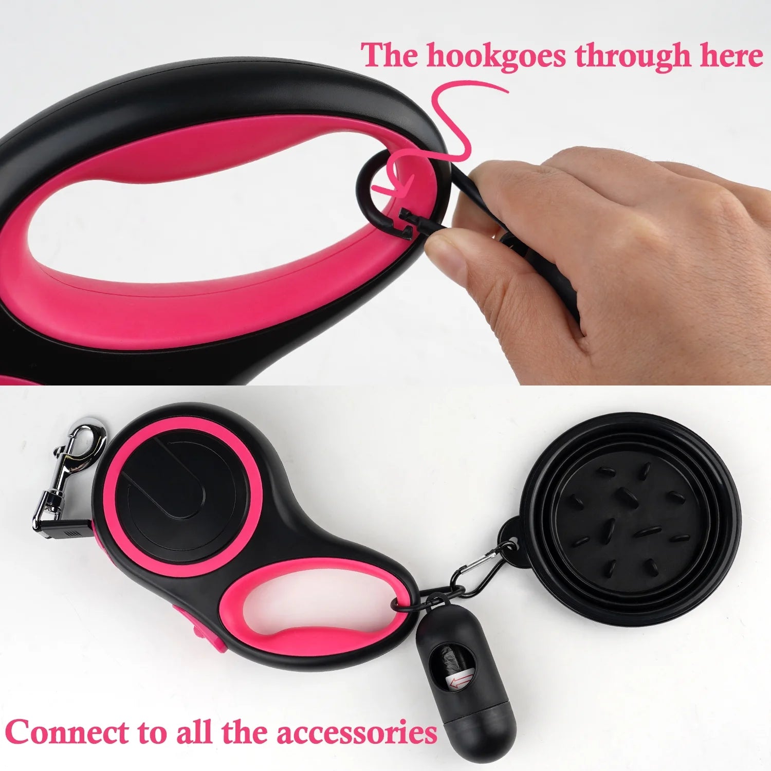 4 Pack Retractable Dog Leash,26Ft Dog Leash for Small Medium Large Dogs up to 110Lbs,360° Tangle-Free Reflective Nylon Tape,Adjustable Length,With Anti-Slip Handle,One-Handed Brake,Pause,Lock