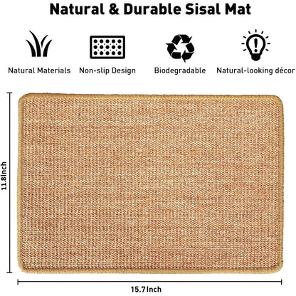 Sulobom Natural Sisal Cat Scratching Pad with Anti-Slip Backing